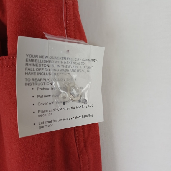 NWT Quacker Factory Jeans Bootcut Dream Jeannes Spice Red Size 14 A210151 - Picture 4 of 8